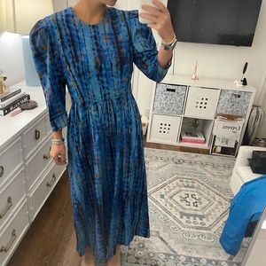 Hunter Bell Dress in Blue tie dye